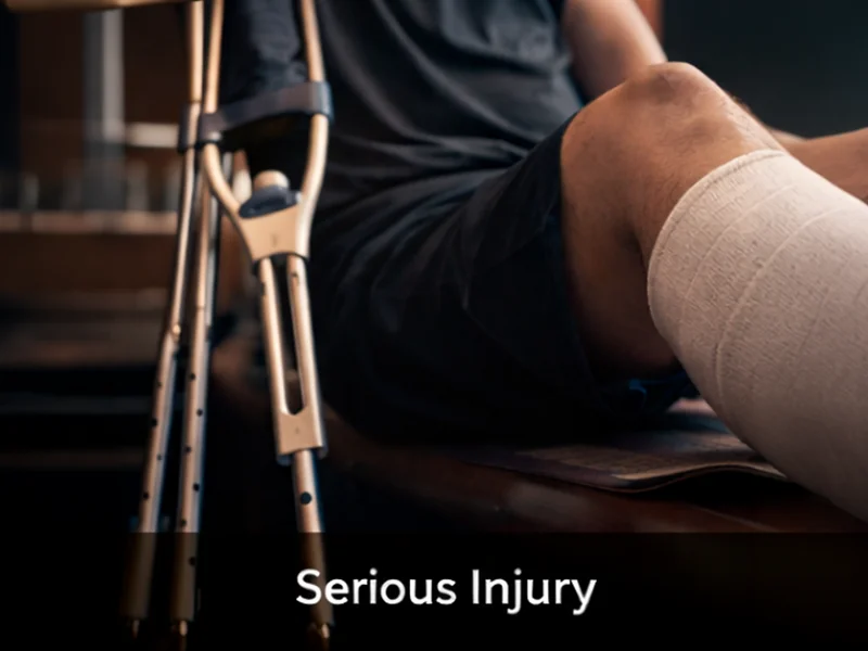 Soft-focus image of a hospital corridor, symbolizing serious injury matters.